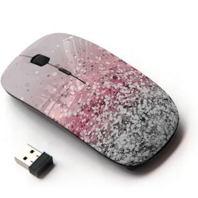 [ Optical 2.4G Wireless Mouse ] [ Glitter Silver Pink Shiny Snow Sparkly Diamond ]