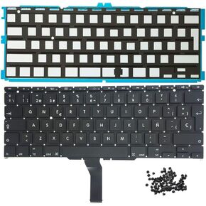 الإسبانية ESPAÑOL Teclado لوحة المفاتيح البديلة مناسبة للهواء A1370 A1465 11 بوصة 2011 2012 2013 2014 2015 MD711 MD712 MD223 MD224 MC968 MC969 in Kuwait