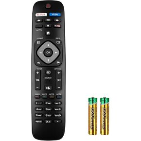 NH500UP Universal Remote Control Replace for Philips TV Remote for Various Philips 50PFL5601/F7 55PFL5602/F7 65PFL5602/F7 55PFL5602 Remote Replacement for LCD LED 4K UHD Smart TVs Remote with Battery