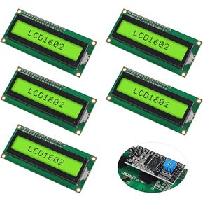 5-Pack I2C 1602 LCD Display Module 16X2 Character Serial Blue Screen Backlight LCD Module Compatible with Raspberry Pi Arduino STM32 R3 MEGA2560