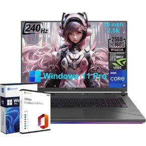 ASUS ROG Strix G16 Gaming Laptop - with Microsoft Office Lifetime License, 16" 240Hz WQXGA Display, Intel 24-Core i9-14900HX, GeForce RTX 4060, 32GB DDR5, 1TB SSD, WiFi 6E, Backlit Keyboard, Win11 Pro