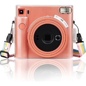 MUZIRI KINOKOO Square SQ1 Case for Fuji Instax Camera PU Leather Protective Case with Adjustable Shoulder Strap Valentine
