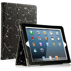 RUBAN Folio Case for iPad 4th Generation/iPad 3rd Gen (2012 Model), iPad 2 (2011 Model) 9.7 inch Tablet - [Corner Protection] Slim Fit Smart Stand Protective Cover Auto Sleep/Wake, American Flag