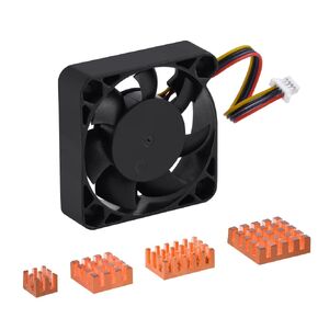 GeeekPi Fan with Heatsinks for Raspberry Pi 5, 40x40x10mm Speed Adjustment Fan with 4PCS Copper Heatsinks for Raspberry Pi 5 4GB/8GB (Raspberry Pi 5 NOT Included)