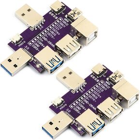 2pcs USB Breakout Board 8 in 1 Type A 3.0 Male to Mini Type-C Micro Type-B Female Converter Board