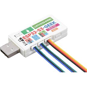 Waveshare ESP32-GEEK Development Board, Based On ESP32-S3R2 Chip, with 1.14inch 65K Color LCD, with USB-A Male Port/I2C Port/GPIO Header and White Plastic Case, Supports WiFi & Bluetooth LE
