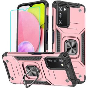 HNHYGETE Samsung Galaxy A03s Case, Samsung A03s Case, with HD Screen Protector, 360°Military Grade Rotatable Kickstand (Heavy Duty) Shockproof Protective Cases for Samsung Galaxy A03s (Green)