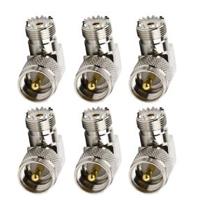 Eagles PL-259 Right Angle,Pack of 6 UHF PL259 Male to SO239 Female RF Coaxial connectors for CB Ham Radio Antenna