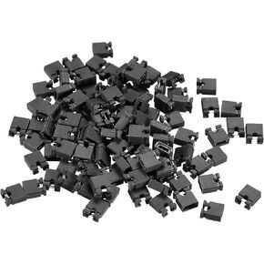 uxcell 100pcs 2mm Standard Pin Header Jumper Cap Short Circuit Connection Cap Mini Micro Jumper Bridge Plug Black