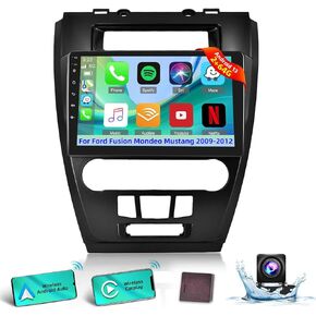 [2+64G] Car Radio for Ford Fusion Mondeo Mustang 2009-2012 - 10.1 inch Android 13 HD Touchscreen Stereo - Wireless Carplay & Android Auto, EQ Audio, Wi-Fi, GPS, Mirror Link, SWC + AHD Backup Camera