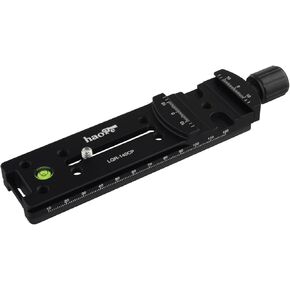 Haoge 140mm Nodal Slide Double Dovetail Focusing Rail Plate with Metal Quick Release Clamp for Camera Panoramic Panorama Close Up Macro Shoot fit Arca Swiss RRS Benro Kirk
