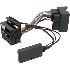 Bluetooth Handsfree Audio Radio Music Adapter AUX in Cable Fit for BMW E46 320i 320ci Car Bluetooth 5.0 Audio AUX Input Cable Adapter with Microphone for BMW E46 3 Series
