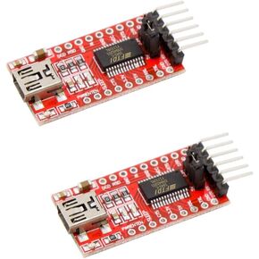 ShillehTek FT232RL Mini USB to TTL Serial Converter Adapter Module (2pcs) | 3.3V/5.5V Dual Voltage | Compatible with Arduino, Raspberry Pi, and Microcontrollers