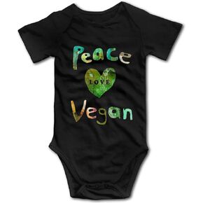 Peace Love Vegan Romper Baby Boys Girls Short Sleeve Bodysuit Jumpsuit ¡­