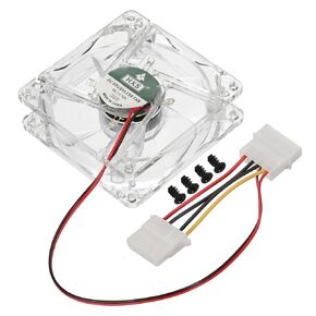 MECCANIXITY Clear Computer Case Fan 1800RPM 80mm 4 Pin Colorful LED Silent Cooling Fan 4 LED 12V for Desktop Computer Radiators with 4 Screws