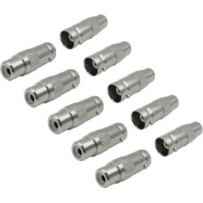 BNC Female to AV Female Coupler Adapter Connector for CCTV Security Surveillance Systems (10PCS)