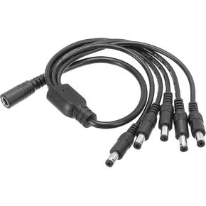 PATIKIL 1 Female to 5 Male DC Power Splitter Cable, 5.5mmx2.1mm Splitter Cord for CCTV Cameras, Router, LED Light Strip