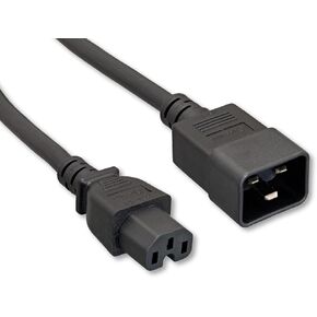 Black 3' Power Cord, IEC320 C15/C20 14AWG C15/C20 Power Cord, Black (ZADA38EG-03)