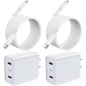 25W Samsung Super Fast Charger Adapter for Samsung Galaxy A55 A35 A34 S24 Z Flip6 A54 A14,Dual Port USB C Wall Charger Block 6ft Type C Cable for Motorola Moto G 2024/G Stylus 5G/G Power/Edge+/Razr 50