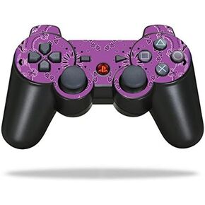 Protective Vinyl Skin Decal Skin Compatible with Sony Playstation 3 PS3 Controller wrap Sticker Skins Purple Bandana