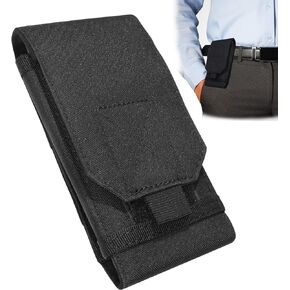 حامل حزام للهاتف المحمول من النايلون، حقيبة هاتف محمول تكتيكية مقاومة للسقوط للرياضات الخارجية، تستخدم لإصلاح الهواتف المحمولة أو البطاقات (أسود/6 بوصات) in Kuwait