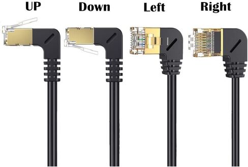 Cat 8 Ethernet Extension Cable,90 Degree RJ45 Ethernet Switch Adapter Cable Male to Female 10 Gigabit 40Gbps, 2000Mhz for Digital Device Computer Switch Network Cable (50cm/1.6ft)(Up) in Saudi Arabia