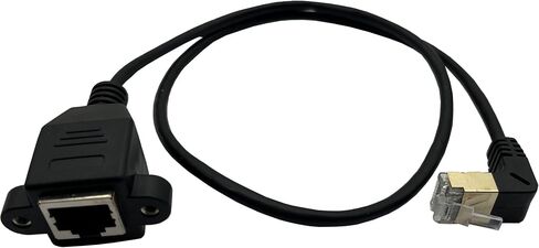 Cat 8 Ethernet Extension Cable,90 Degree RJ45 Ethernet Switch Adapter Cable Male to Female 10 Gigabit 40Gbps, 2000Mhz for Digital Device Computer Switch Network Cable (50cm/1.6ft)(Up) in Saudi Arabia