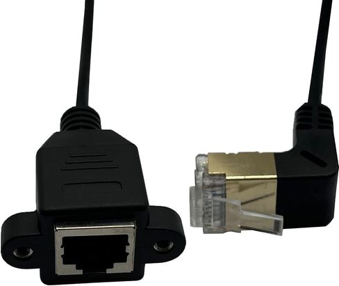 Cat 8 Ethernet Extension Cable,90 Degree RJ45 Ethernet Switch Adapter Cable Male to Female 10 Gigabit 40Gbps, 2000Mhz for Digital Device Computer Switch Network Cable (50cm/1.6ft)(Up) in Saudi Arabia