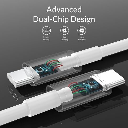 3Pack USB C Cable 10ft, USB C to USB C Cable, 60W USBC Type C Fast Charging Cord 10 ft for iPhone 15/Pro/Plus/Pro Max, iPad Mini 6/ Pro 2021, iPad Air 4, MacBook Pro 2020, White in Saudi Arabia