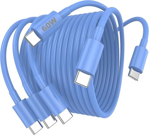 3Pack USB C Cable 10ft, USB C to USB C Cable, 60W USBC Type C Fast Charging Cord 10 ft for iPhone 15/Pro/Plus/Pro Max, iPad Mini 6/ Pro 2021, iPad Air 4, MacBook Pro 2020, White in Saudi Arabia
