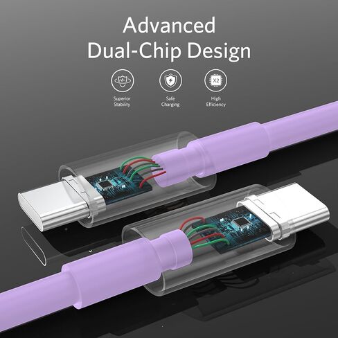 3 عبوات كابل USB C بطول 10 أقدام، كابل USB C إلى USB C، سلك شحن سريع USBC من النوع C بقدرة 60 وات بطول 10 أقدام لهاتف iPhone 15/Pro/Plus/Pro Max، iPad Mini 6/ Pro 2021، iPad Air 4، MacBook Pro 2020، أبيض in Saudi Arabia