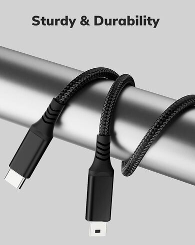 USB Type C to Mini USB Cable 6FT 2Pack, Charging Cord for GoPro Hero 3+, PS3 Controller, MP3 Player, Dash Cam, Digital Camera, GPS Receiver, PDAs and More Mini B Devices Black in Saudi Arabia