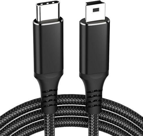USB Type C to Mini USB Cable 6FT 2Pack, Charging Cord for GoPro Hero 3+, PS3 Controller, MP3 Player, Dash Cam, Digital Camera, GPS Receiver, PDAs and More Mini B Devices Black in Saudi Arabia