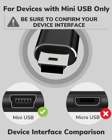 USB Type C to Mini USB Cable 6FT 2Pack, Charging Cord for GoPro Hero 3+, PS3 Controller, MP3 Player, Dash Cam, Digital Camera, GPS Receiver, PDAs and More Mini B Devices Black in Saudi Arabia