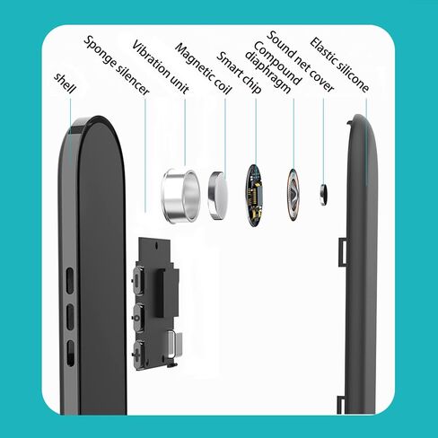 وسادة مكبر صوت توصيل العظام ستيريو بلوتوث لاسلكي موسيقى النوم سماعات محمولة آلة ضوضاء بيضاء للنوم الجانبي للرجال والنساء متوافقة مع iOS/Android/Windows (أسود) in Kuwait