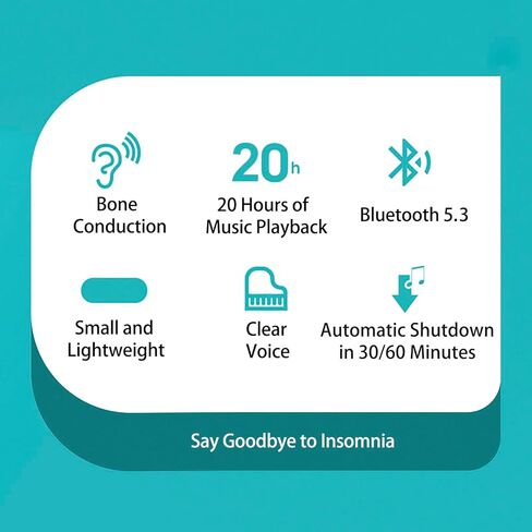 وسادة مكبر صوت توصيل العظام ستيريو بلوتوث لاسلكي موسيقى النوم سماعات محمولة آلة ضوضاء بيضاء للنوم الجانبي للرجال والنساء متوافقة مع iOS/Android/Windows (أسود) in Kuwait