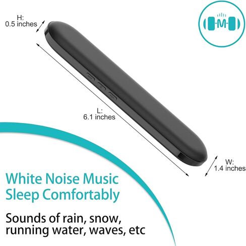 وسادة مكبر صوت توصيل العظام ستيريو بلوتوث لاسلكي موسيقى النوم سماعات محمولة آلة ضوضاء بيضاء للنوم الجانبي للرجال والنساء متوافقة مع iOS/Android/Windows (أسود) in Kuwait