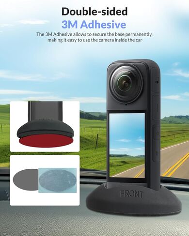 JZW-Shop Silicone Desktop Mount with Screen Protector for Insta 360 X4, Non-Slip Insta 360 X4 Stand Base, Tempered Glass Screen Protector for Insta 360 X4 Accessories, 9H Hardness, Scratch Resistant in Kuwait