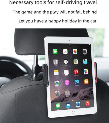 Car Headrest Mount,Car Rear Pillow Phone Holder Tablet Stand,Car Seat Rear Headrest Mounting Bracket for Phone Tablet 4-11 Inch (Black) in Saudi Arabia