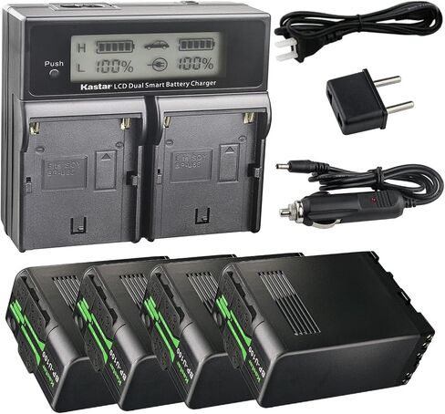 Kastar BP-U100 AC LCD Dual Fast Charger Compatible with Sony PXW-FS5 PXW-FS5K PXW-FS5M2 PXW-FS7 PXW-FS7K PXW-FS7M2 PXW-FS7M2K PXW-FX6 PXW-FX9 XDCAM PXW-FX9K PXW-X160 PXW-X180 Camera in Saudi Arabia
