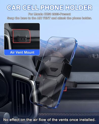 حامل هاتف السيارة Karltys لملحقات Mazda CX50 2023 2024، حامل الهاتف الخلوي CX-50، حامل حامل بفتحة تهوية بدون استخدام اليدين للهواتف الذكية iPhone Android in Kuwait