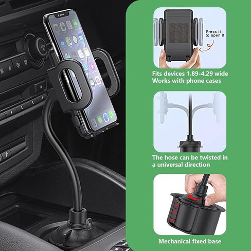 1 PC Car Navigation Holder, Air-Conditioning Outlet Dashboard Multi-Function Cup Holder Mobile Phone Holder, Practical Accessories for Automobiles, Suitable for Most Car Models (Black) in Saudi Arabia