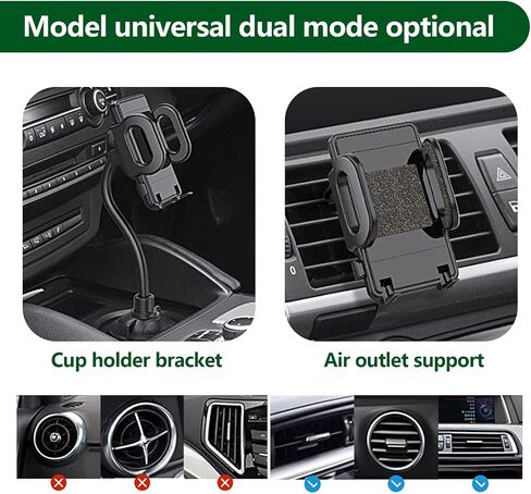 1 PC Car Navigation Holder, Air-Conditioning Outlet Dashboard Multi-Function Cup Holder Mobile Phone Holder, Practical Accessories for Automobiles, Suitable for Most Car Models (Black) in Saudi Arabia