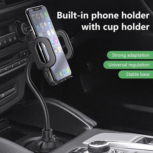 1 PC Car Navigation Holder, Air-Conditioning Outlet Dashboard Multi-Function Cup Holder Mobile Phone Holder, Practical Accessories for Automobiles, Suitable for Most Car Models (Black) in Saudi Arabia