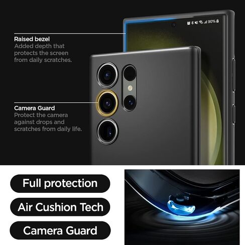 Spigen Thin Fit Designed for Galaxy S23 Ultra Case (2023) [Military-Grade Protection] - Abyss Green in Saudi Arabia