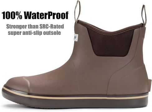 SUREWAY Women's Ankle Deck Boots for Women Waterproof Rain Boot,Lightweight,Super Anti-Slip,Neoprene Rubber Fishing Boating Boot,LT Chocolate,Size 9 in Saudi Arabia