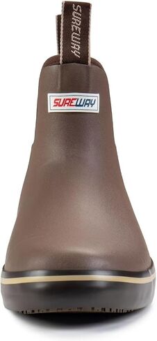 SUREWAY Women's Ankle Deck Boots for Women Waterproof Rain Boot,Lightweight,Super Anti-Slip,Neoprene Rubber Fishing Boating Boot,LT Chocolate,Size 9 in Saudi Arabia