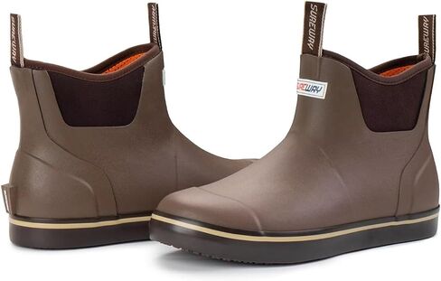 SUREWAY Women's Ankle Deck Boots for Women Waterproof Rain Boot,Lightweight,Super Anti-Slip,Neoprene Rubber Fishing Boating Boot,LT Chocolate,Size 9 in Saudi Arabia