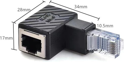4 قطع موصل RJ45 90 درجة، محول موسع RJ45 ذكر إلى أنثى للمودم، جهاز التوجيه، الكمبيوتر الشخصي، طابعة الشبكة، الكمبيوتر المحمول، LAN، التبديل (الزاوية اليمنى، الزاوية اليسرى، الزاوية العلوية، الزاوية السفلية) in Saudi Arabia