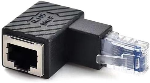 4 قطع موصل RJ45 90 درجة، محول موسع RJ45 ذكر إلى أنثى للمودم، جهاز التوجيه، الكمبيوتر الشخصي، طابعة الشبكة، الكمبيوتر المحمول، LAN، التبديل (الزاوية اليمنى، الزاوية اليسرى، الزاوية العلوية، الزاوية السفلية) in Saudi Arabia